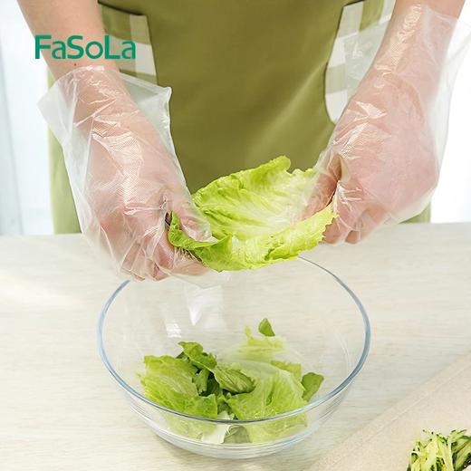 Fasola食品级一次性塑料手套加厚透明小龙虾防油污餐饮手膜家务 商品图2