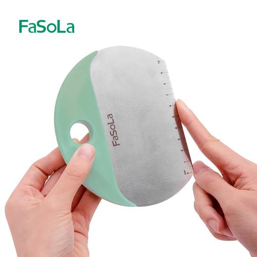 FaSoLa不锈钢切面刀硅胶刮板刮刀切面器切割面团板厨房工具 商品图2