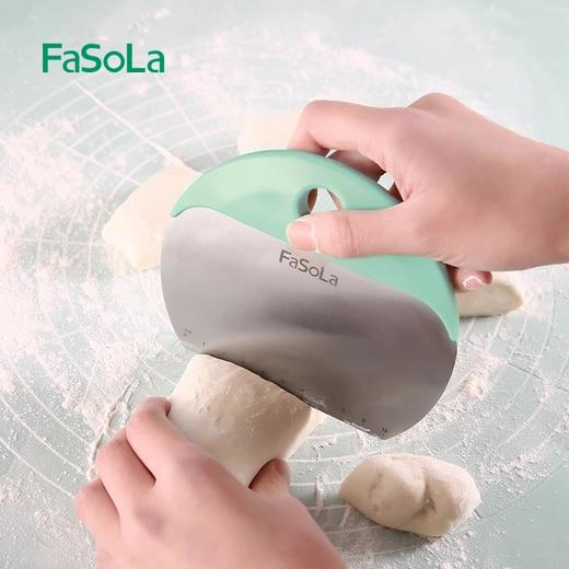 FaSoLa不锈钢切面刀硅胶刮板刮刀切面器切割面团板厨房工具 商品图3