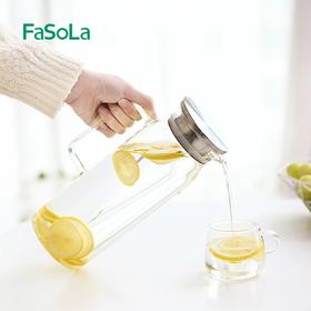 FaSoLa 冷水壶凉水壶玻璃家用耐热大容量透明简约装白水壶