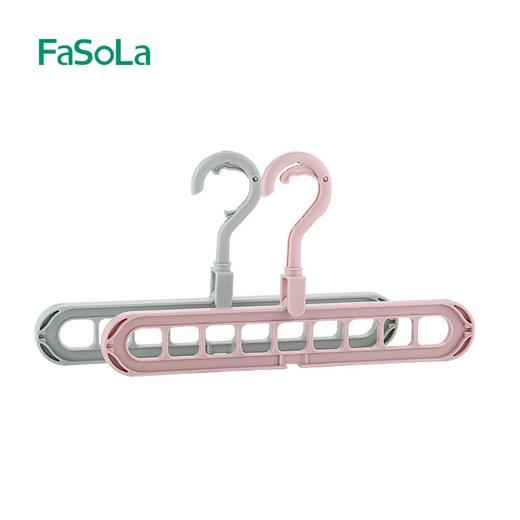 FaSoLa多功能魔术固定防风衣架收纳衣柜衣架多孔位防风晾晒塑料衣架 商品图2