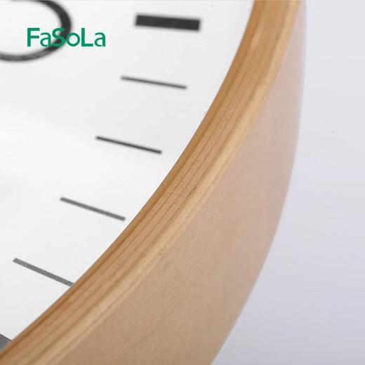 FaSoLa客厅钟表现代简约实木意时尚超静音卧室时钟墙上挂钟 商品图3