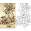 万一竖幅工笔花鸟白描底稿-《山里红》-多种白描尺寸可选-WT34 商品缩略图0