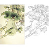 万一竖幅工笔花鸟白描底稿-《瓜阴小憩》-多种白描尺寸可选-WT27 商品缩略图0