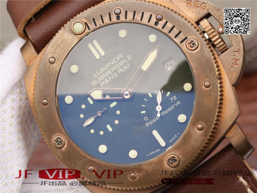 XF沛纳海v5版PAM507，5点钟位置真动能显示，P9002自动机械,47毫米,男士 材料：青铜 零件数：237，皮表带，透底 商品图3