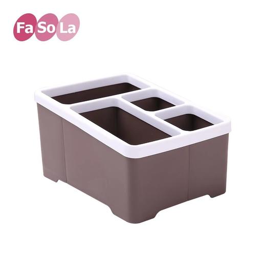 Fasola桌面遥控器化妆品收纳盒塑料首饰整理架办公桌梳妆台纸巾盒 商品图3