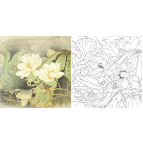 万一工笔花鸟白描底稿-《香远益清》斗方小品册页-多种白描尺寸可选-WT05
