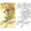 万一竖幅工笔花鸟白描底稿-《山花催春》-多种白描尺寸可选-WT31 商品缩略图0