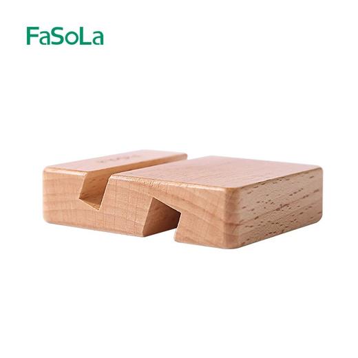 FaSoLa手机支架 简约榉木双槽懒人手机架榉木手机底座 ipad支架木手机底座 商品图2