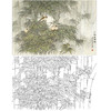 万一横幅工笔花鸟白描底稿-竹-WT20 商品缩略图0