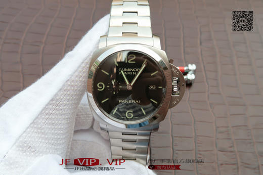 ZF沛纳海v5版pam328自动p9000机械机芯全精钢表带透底跑秒男表，改进了字面成色，钢带拉丝更加细腻。乱真 商品图1