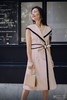 AtelierMissLu / Wallis-奶油杏撞色翻领连身裙 商品缩略图4