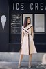 AtelierMissLu / Wallis-奶油杏撞色翻领连身裙 商品缩略图1
