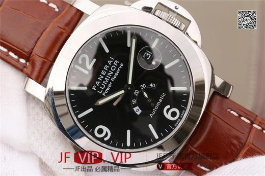 沛纳海027。PAM00027 直径44mm 搭载瑞士2824机芯长动力储存 蓝宝石水晶玻璃 内置日历放大镜 316L拋精钢 商品图3