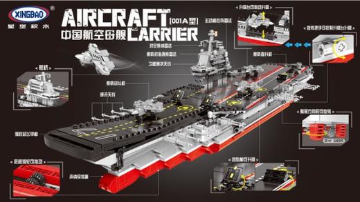 星堡XB06020军事 中国海军航空母舰拼装高兼容小颗粒积木 商品图2