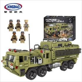 星堡XB06014军事穿越战场拼插小颗粒积木天蝎重型卡车