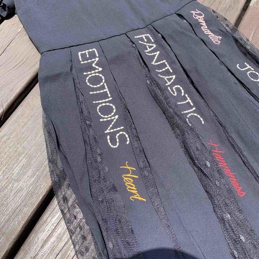 65-4字母刺绣蕾丝拼接 彼得潘小翻领 连衣裙 圆正 偏小一号 商品图11