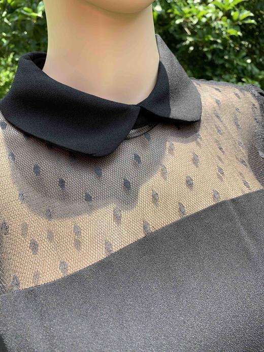 65-4字母刺绣蕾丝拼接 彼得潘小翻领 连衣裙 圆正 偏小一号 商品图6