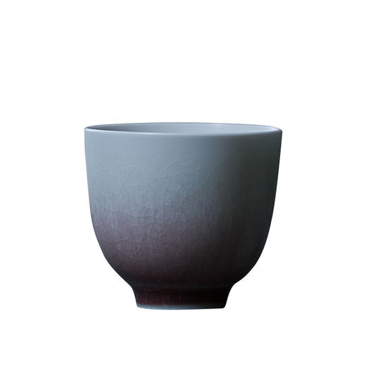 茶香记   手作苏打烧陶艺单杯  苏打烧  窑变  樱红釉冰裂  品茗杯 商品图4