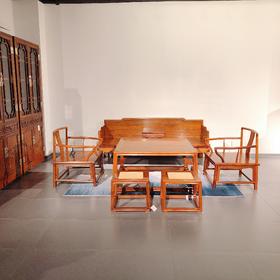 红桥红  家具严选  缅甸花梨(大果紫檀）  【罗汉床混搭沙发六件套】