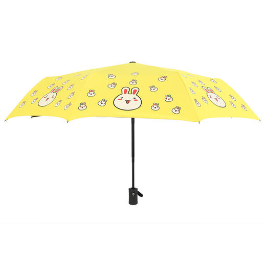 黑胶防晒遮阳三折折叠全自动雨伞 商品图4