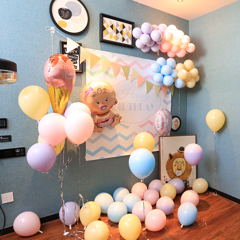 宝宝百日宴会婴儿百天生日布置满月宴气球装饰满月酒布置