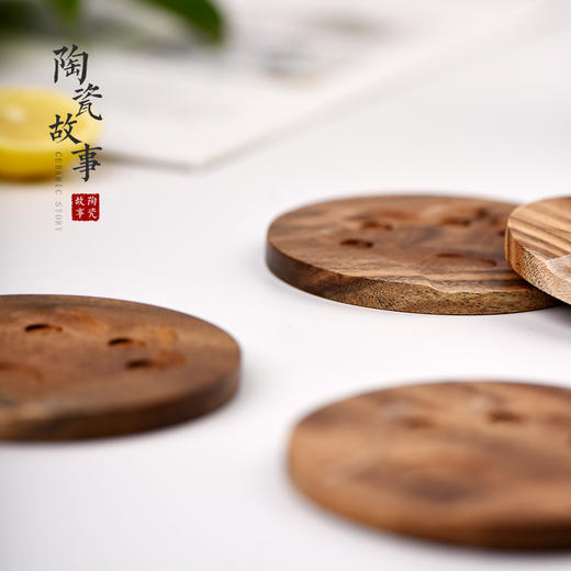 茶道配件-杯垫-实木猫爪杯垫 商品图2