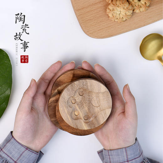 茶道配件-杯垫-实木猫爪杯垫 商品图1