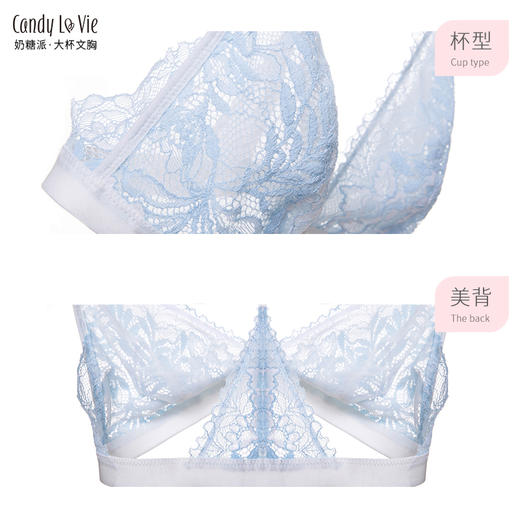 蝉翼 762前扣美背无钢圈三角杯 大胸可穿bralette 商品图3