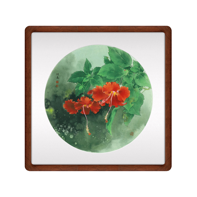 邹传安 《东瀛惊艳》 装裱尺寸：90cm×90cm
