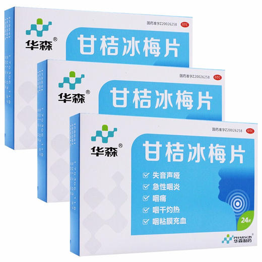 华森 甘桔冰梅片24片 咽干咽痛灼热失音声哑急性咽炎药 商品图2