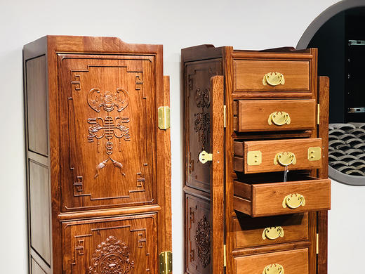 红桥红   家具严选  缅甸花梨(大果紫檀）  【福运连连药柜】 商品图8