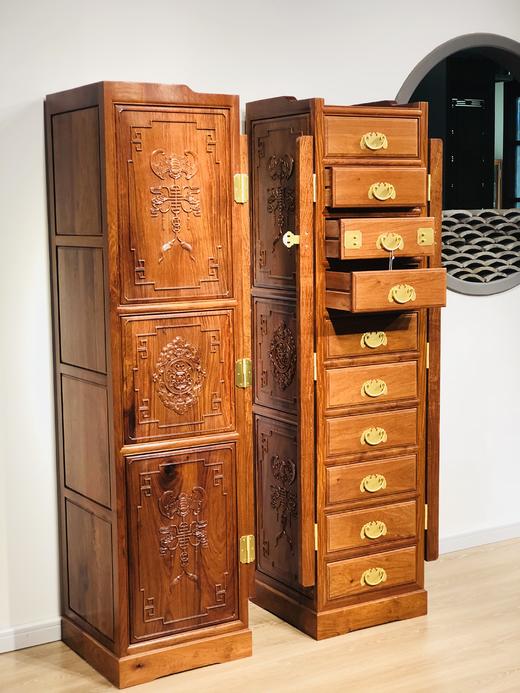 红桥红   家具严选  缅甸花梨(大果紫檀）  【福运连连药柜】 商品图7