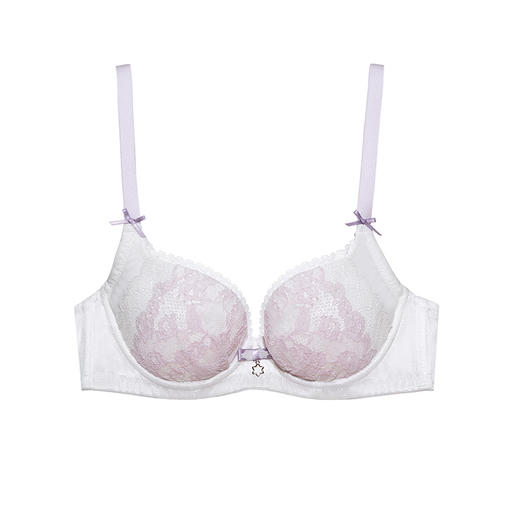 【已下架详情页转新链接】奶糖派大罩杯cupcake浅紫蕾丝舒适上托透气侧收稳定薄款大胸内衣 商品图4