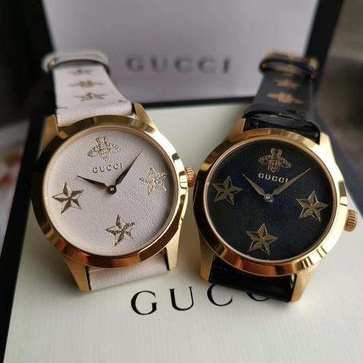 两色到货 新款Gucci古驰G-Timeless系列38毫米石英中性表，以全息图效果打造三维立体感，表面饰有Gucci标志造型小蜜蜂标识图案 商品图8