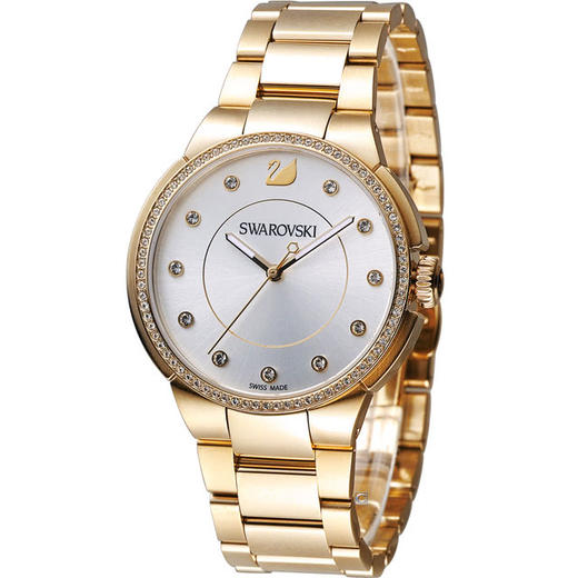 现货特价仅1只 Swarovski 施华洛世奇 女士小钻圈大表盘钢带 商品图1