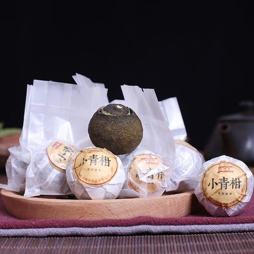 天地间新会小青柑普洱茶熟茶8年陈宫廷普洱柑普茶陈皮普洱500克 商品图1