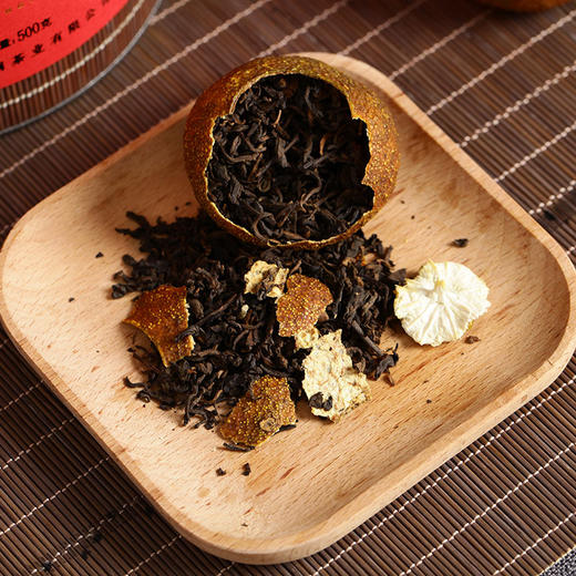 广东柑普茶天地间大红柑普洱茶熟茶新会柑普茶桔普茶橘普茶500克 商品图3
