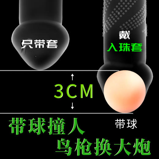 倍力乐入珠避孕套男用加长加粗情趣安全套3D螺纹大颗粒蘑菇套成人情趣性爱用品 商品图5