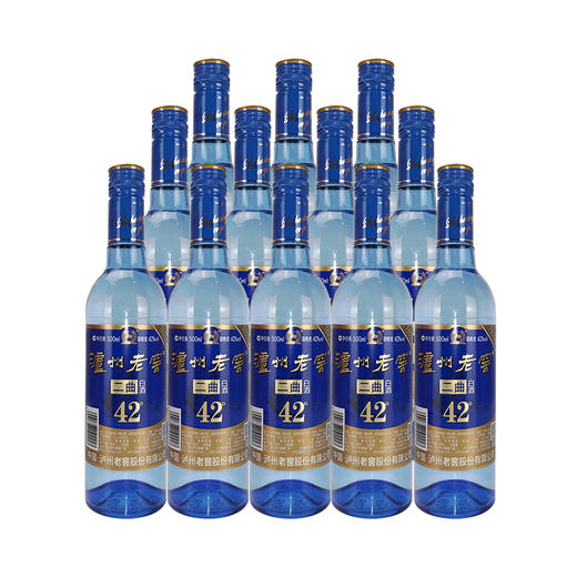 【泸州老窖酒名堂】二曲白酒（蓝瓶装2017版）42度500ml*12 商品图1