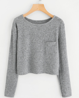 秋冬新款 毛线针织长袖T恤 针织打底衫女