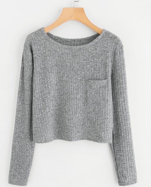 秋冬新款 毛线针织长袖T恤 针织打底衫女 商品图0