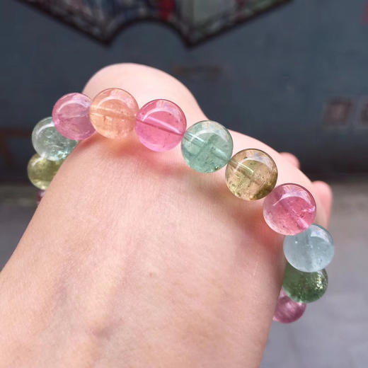 32g 约10.2m绝美马卡龙糖果色碧玺手链 商品图1