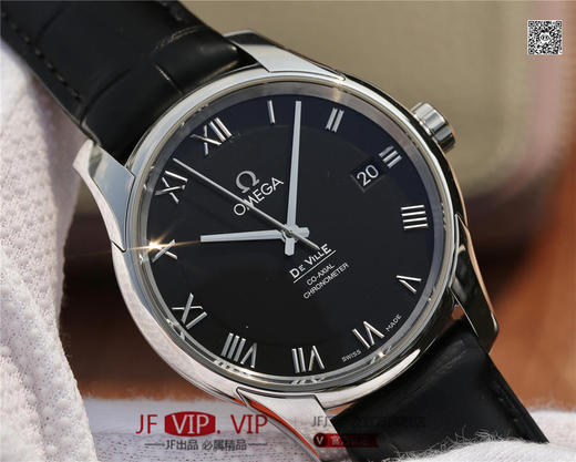 VS欧米茄碟飞经典黑 搭载同轴8500机芯上市！您理想中的经典简约圆领碟飞，大三针！罗马数字！三点日历。 41mm 银色同心圆表盘 商品图4