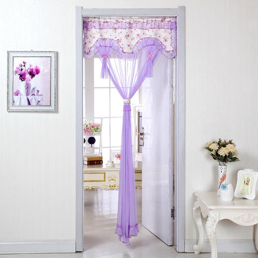 夏季防蚊蝇家用卧室装饰通风纱门帘隔断帘四季长短纱帘 商品图1