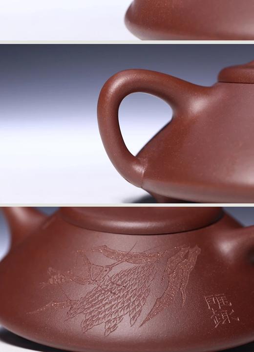 纳瓢壶紫砂壶茶壶纯全手工宜兴原矿紫泥石瓢泡茶壶茶具套装助工陈敏260ml 商品图6