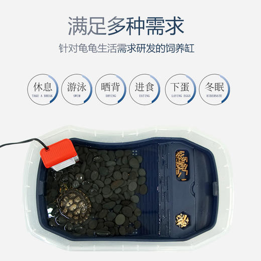 爬结构防逃龟盒晒台饲养缸小乌龟箱半水龟透明饲育盆巴西龟苗别墅-分销 商品图2