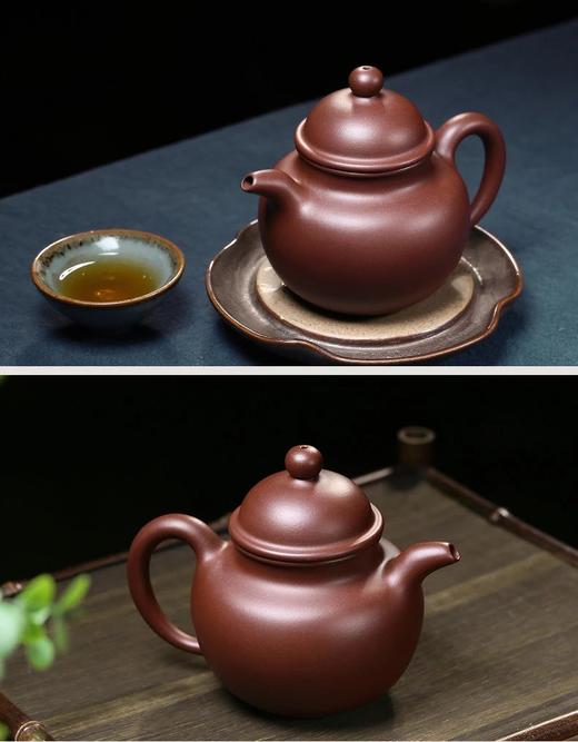 掇球壶紫砂壶茶壶宜兴纯全手工原矿紫泥助工陈敏收藏精品茶具泡茶壶310cc 商品图3