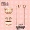 潮宏基 FUN趣兔熊18K金玫瑰金耳线女彩金耳钉耳环女 L EEK30007884 商品缩略图2