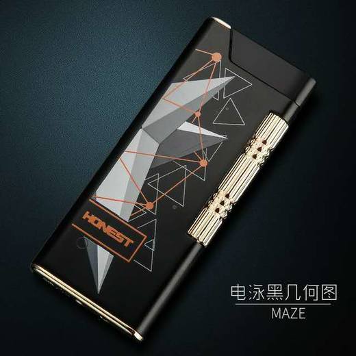 【点烟斗用斜火充气打火机】百诚HONEST超薄铜制金属侧滑砂轮打火机 商品图6